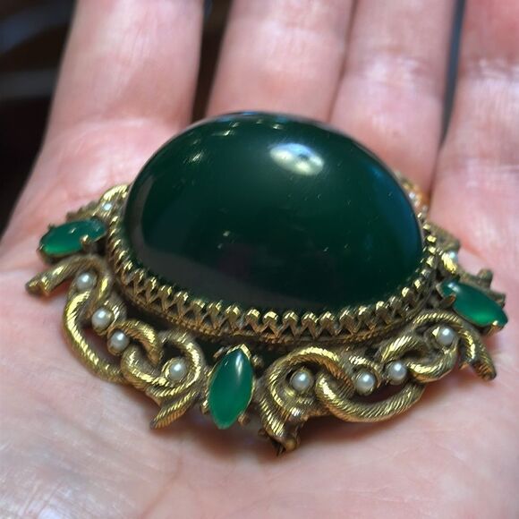 JEANNE VINTAGE BROOCH PENDANT ROYAL WORTHY ORNATE VICTORIAN STYLE PIECE EVUC - Picture 3 of 10